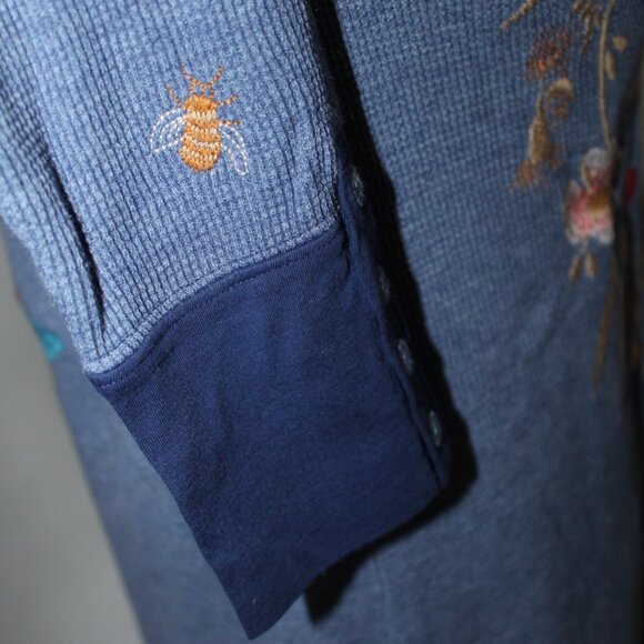 NWT Johnny Was Biya Workshop JWLA Aria V-Neck Embroidered Thermal Top Tee L/S - Picture 7 of 8